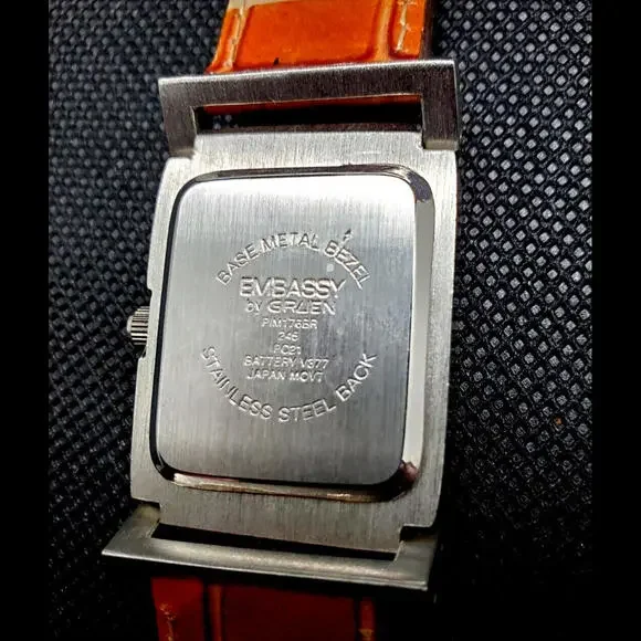 Rare Hinged Lug Embassy Gruen Vintage Men's‎ Tank Dress Watch